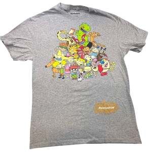 Nickelodeon Shirt Nicktoons 90s Retro Characters Heather Gray M